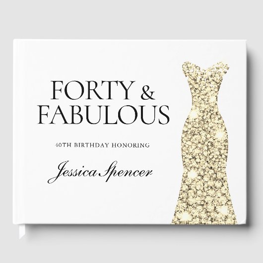 金ゴールドスパークルドレス40th誕生日パーティー ゲストブック (正面)