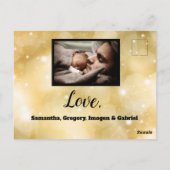 金ゴールドスパークルハッピーニューイヤー写真コラージュ葉書 ポストカード (裏面)