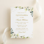 金ゴールドスパークルフローラキンセアニェラ招待状 招待状