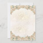 金ゴールドスパークルフローラプリンセスキンセアニラ誕生日 招待状 (裏面)