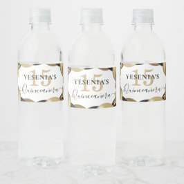 金ゴールドスパークルブラックキンセアニェラバルーン ペットボトルラベル