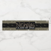 金ゴールドスパークルブラックスターズ卒業ボトルラベル ペットボトルラベル (シングルラベル)