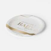 金ゴールドスパークルベビーシャワー ペーパープレート (アングル)