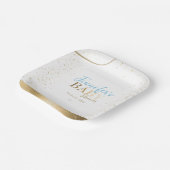 金ゴールドスパークルボーイ赤ちゃんシャワー ペーパープレート (傾斜あり)