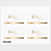 金ゴールドスパークルボーイ赤ちゃんシャワー 長方形シール (シート)