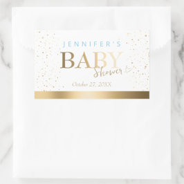 金ゴールドスパークルボーイ赤ちゃんシャワー 長方形シール