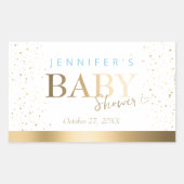 金ゴールドスパークルボーイ赤ちゃんシャワー 長方形シール (正面)