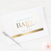 金ゴールドスパークルボーイ赤ちゃんシャワー 長方形シール (封筒)