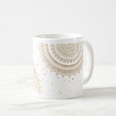 金ゴールドスパークルマンダラボホシック コーヒーマグカップ (正面右)