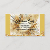 金ゴールドスパークルモノグラムフローラ美しいプロフェッショナル 名刺 (裏面)