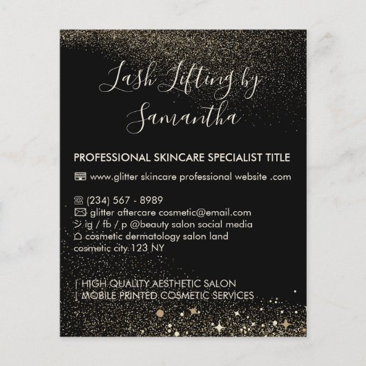 金ゴールドスパークルラッシュリフトのティントアフターケア予算 チラシ (正面)