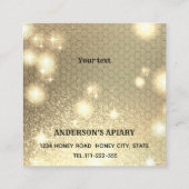 金ゴールドスパークルヴィンテージエレガントのブランチロゴ スクエア名刺 (裏面)