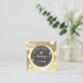 金ゴールドスパークルヴィンテージエレガントのブランチロゴ スクエア名刺 (スタンド正面)