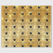 金ゴールドスパークル卒業エレガントカスタム卒業生 ラッピングペーパー (フラット)