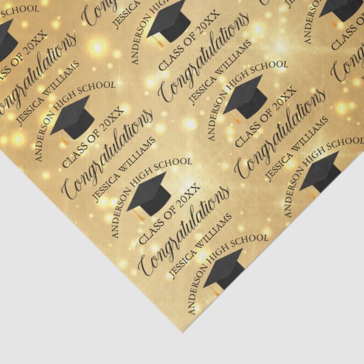 金ゴールドスパークル卒業エレガントカスタム卒業生 薄葉紙 (詳細)