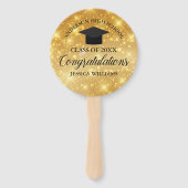 金ゴールドスパークル卒業カスタム祝い ハンドファン (正面)