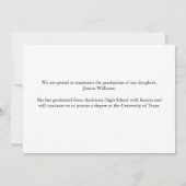 金ゴールドスパークル卒業シックカスタムスクール 案内状 (裏面)