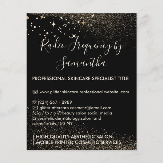 金ゴールドスパークル無線周波数スキンアフターケア予算 チラシ (正面)