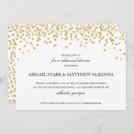 金ゴールドスパークル紙吹雪リハーサルディナー招待状 招待状