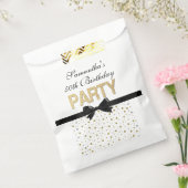 金ゴールドスパークル紙吹雪50th誕生日パーティー フェイバーバッグ (封をした状態)