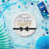 金ゴールドスパークル紙吹雪50th誕生日パーティー ペーパープレート (パーティー)