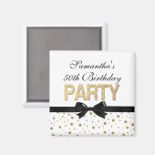 金ゴールドスパークル紙吹雪50th誕生日パーティー マグネット (正面/裏面)