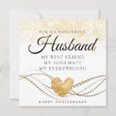 金ゴールドスパーク結婚リー夫の記念日カード サンキューカード (正面)