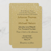 金ゴールドスパーク結婚金ゴールド 招待状 (正面/裏面)