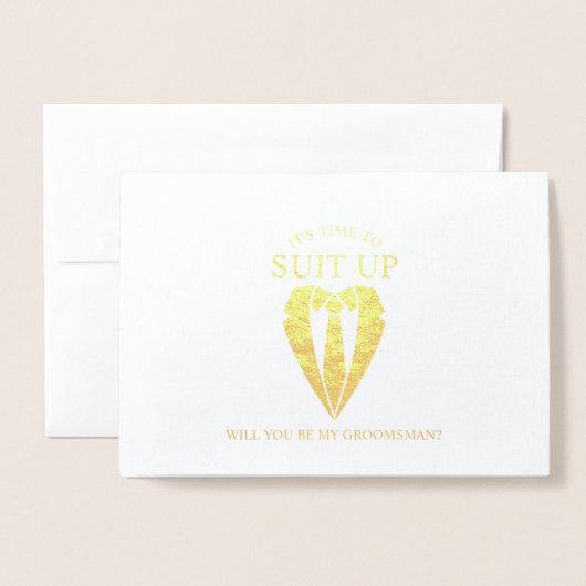 金ゴールドスパーソナライズされたトグロムスマン案 箔カード (封筒付き正面)