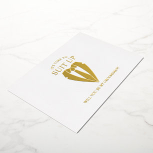 金ゴールドスパーソナライズされたトグロムスマン案 箔招待状