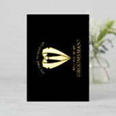 金ゴールドスパーソナライズされたトグロムスマン案 箔招待状 (立ち正面)