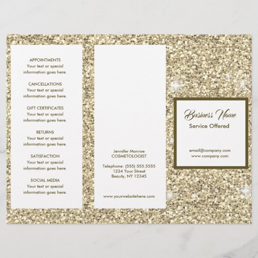 金ゴールドスパ、マッサージ、ヘアスタイリストメニュー&価格 チラシ (正面)