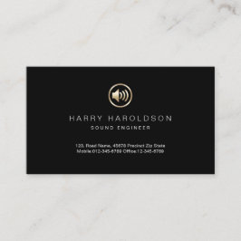 金ゴールドスピーカーアイコンSound Engineer名刺 名刺