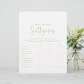 金ゴールドスファンシークリプト赤ちゃんシャワーScategoriesゲーム (スタンド正面)