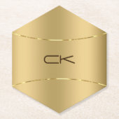 金ゴールドスフェイクテンレス鋼ルック ペーパーコースター (正面)