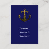 金ゴールドスフェイクパープルいかりネイビーブルーパーソナライズ 名刺 (正面)