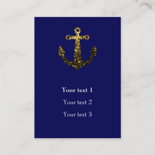 金ゴールドスフェイクパープルいかりネイビーブルーパーソナライズ 名刺 (正面)