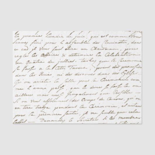 金ゴールドスフランスのクリプト手書き文字の切り離し 薄葉紙 (正面)