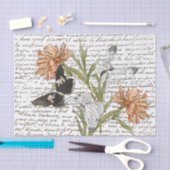 金ゴールドスフランスのクリプト蝶フローラヴィンテージ 薄葉紙 (クラフト)