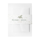 金ゴールドスプラッシュお洒落グリーンパインコーン結婚ズ 招待状ベリーバンド (正面例)