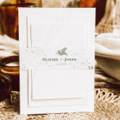 金ゴールドスプラッシュお洒落グリーンパインコーン結婚ズ 招待状ベリーバンド