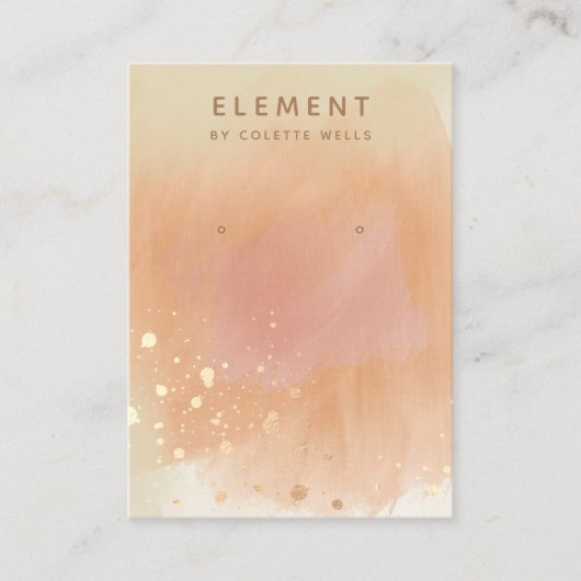 金ゴールドスプラッツテラコッタウォーターカラーイヤリングディスプレイ 名刺 (正面)