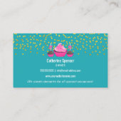 金ゴールドスプリンクエレガントズカップケーキポップベーカリー 名刺 (裏面)