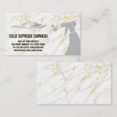 金ゴールドスプレーと自動洗浄のロゴ |大理石 名刺 (正面/裏面)