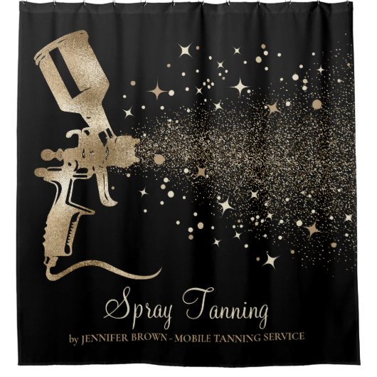 金ゴールドスプレー青銅スプレータン シャワーカーテン (正面)