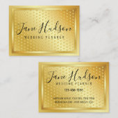 金ゴールドスペックルズのエルガント金ゴールドミニマリスト3.5x2.5 名刺 (正面/裏面)