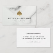 金ゴールドスペードシンボル大理石パターン名刺 名刺 (正面/裏面)