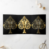 金ゴールドスペードフォトキンセアニェラパーティの招待状 三つ折り招待状 (内部)