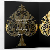 金ゴールドスペードフォトキンセアニェラパーティの招待状 三つ折り招待状 (内部最初)