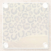 金ゴールドスポットの金属グラマーcheetah皮膚 ガラスコースター (裏面)